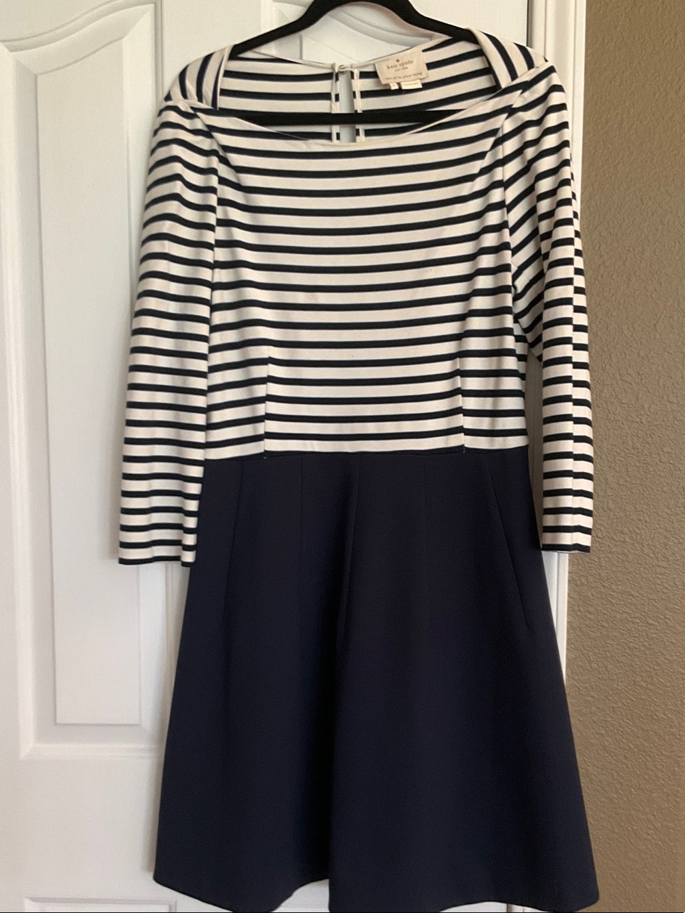 kate spade Navy & White Striped Selma Fit-and-Flare Dress